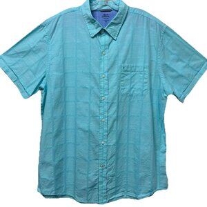 Izod Saltwater Men’s Button Up Shirt Short Sleeve Relaxed Fit Size XXL Blue